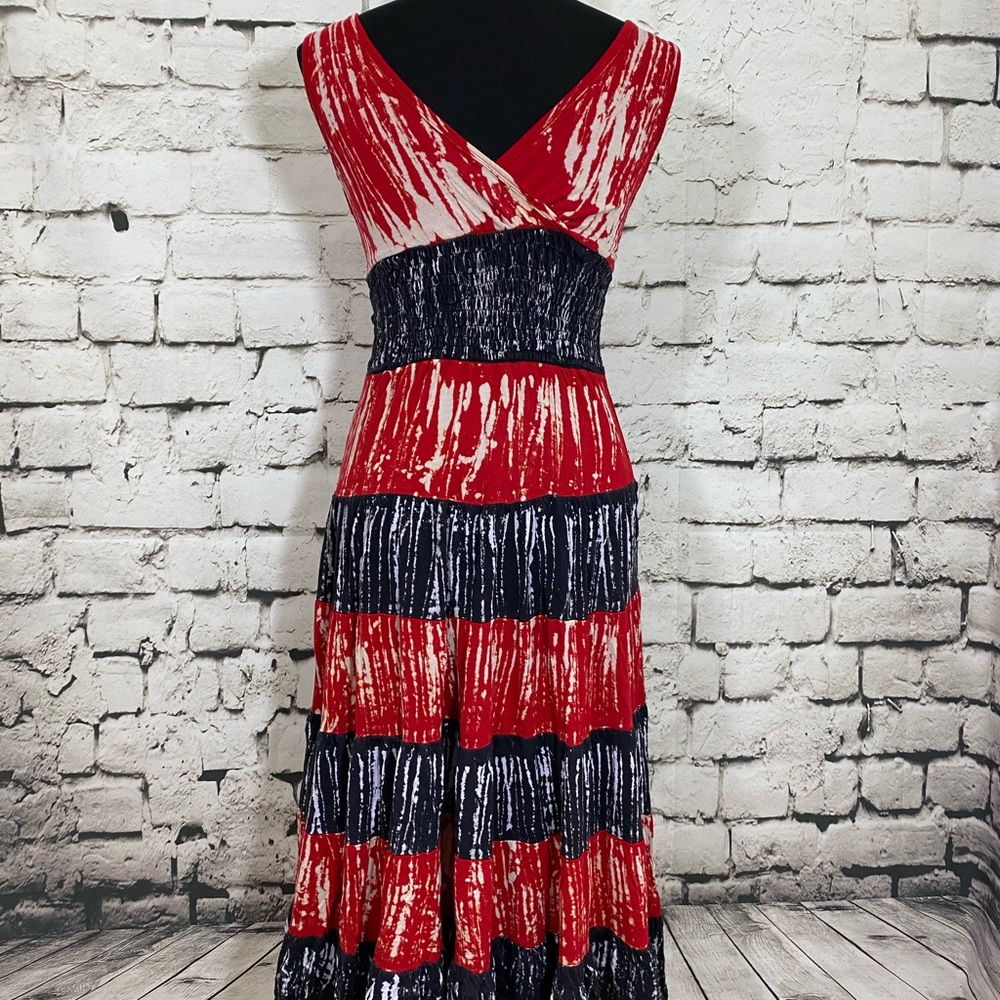 Black and Red Embroidered Dress